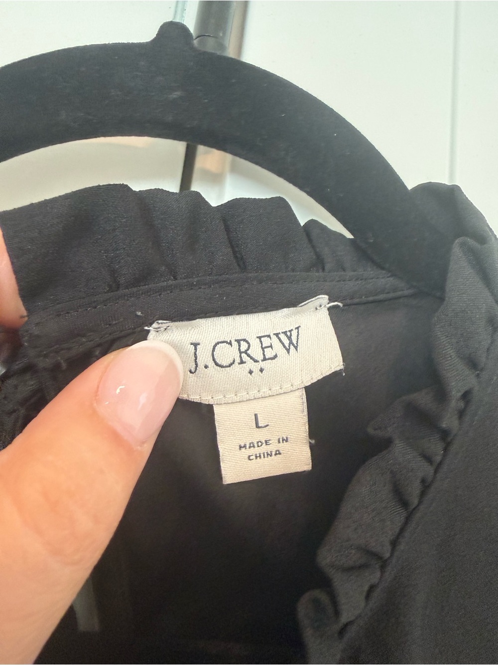J Crew Sleeveless Ruffle-Neck Black Top - Picture 3 of 3